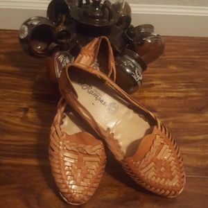 Light brown Guarache Mexican Sandles From Mexico